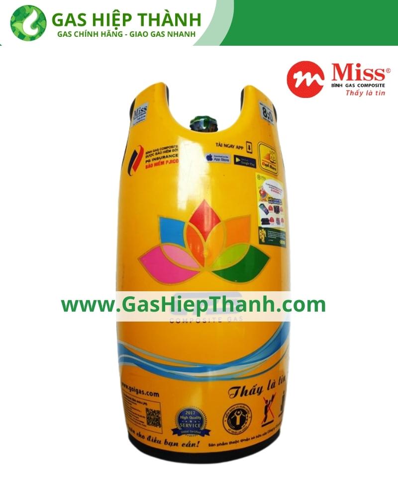 Bình gas COMPOSITE Miss 12kg màu vàng